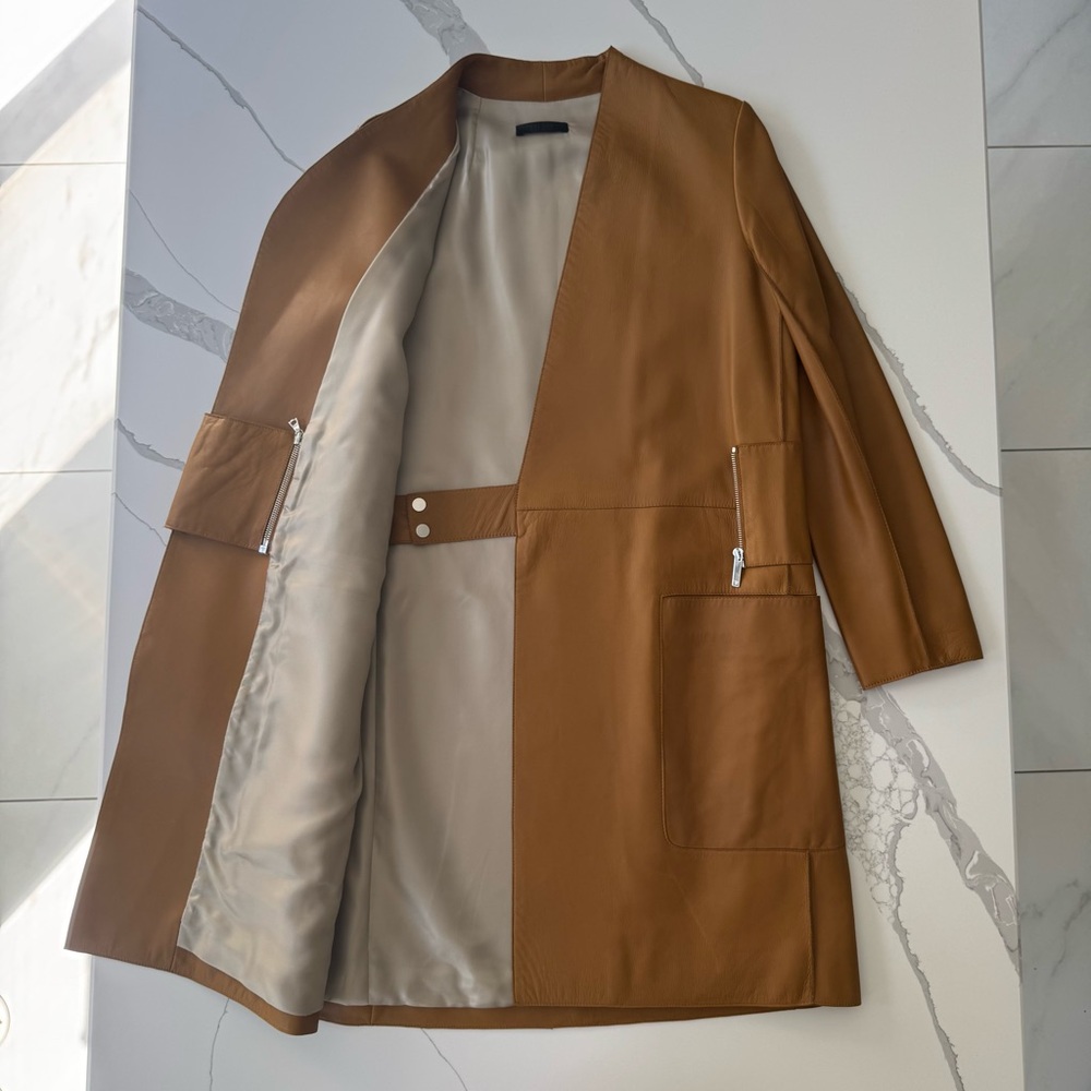 THE ROW LEATHER COAT - Picture 7 of 16
